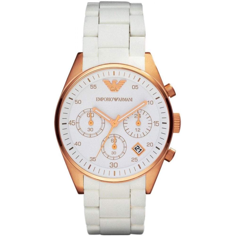 Emporio Armani Men's Tazio White Chronograph Watch - AR5919